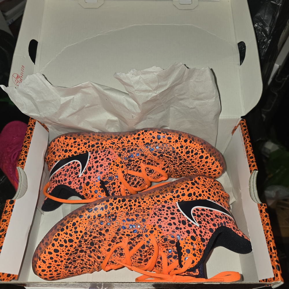 Vibrant Orange Speckled Sneakers
